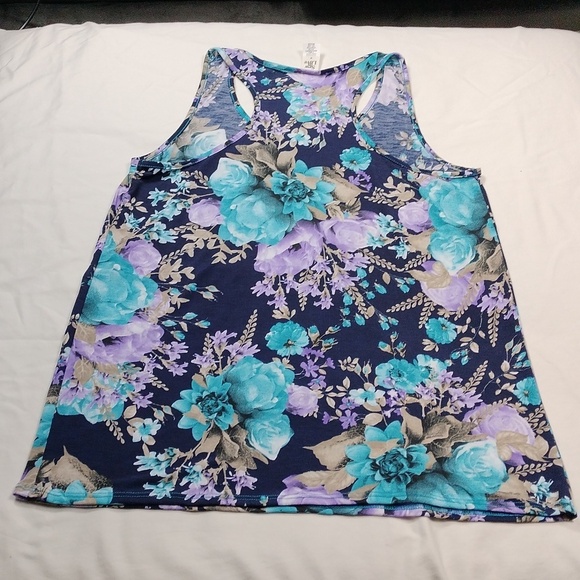 Sew In Love Womens Floral Sleeveless Top - Blue and Purple Size Medium - Picture 6 of 8